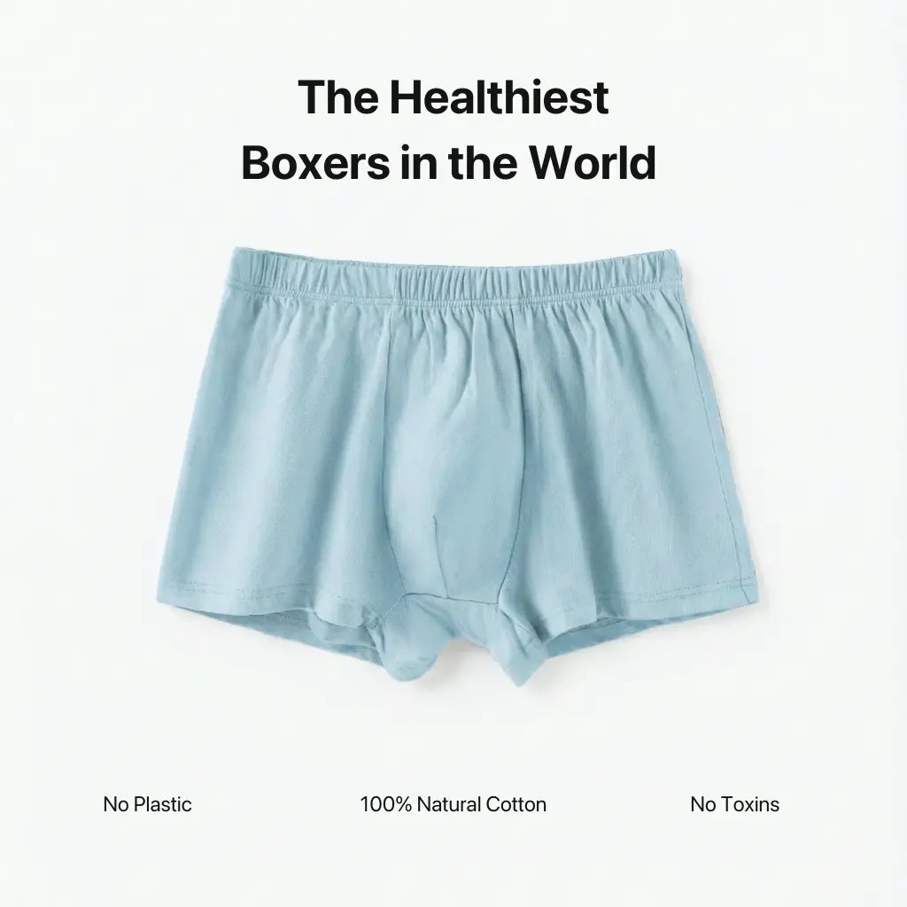 100% Cotton Boxer (Soft Blue)