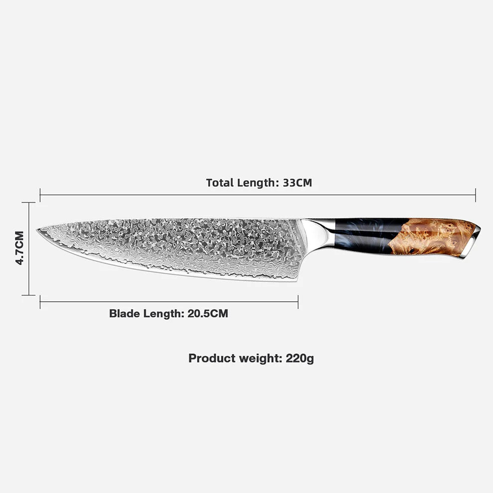 Seiran Damascus Chef's Knife (Gyuto)