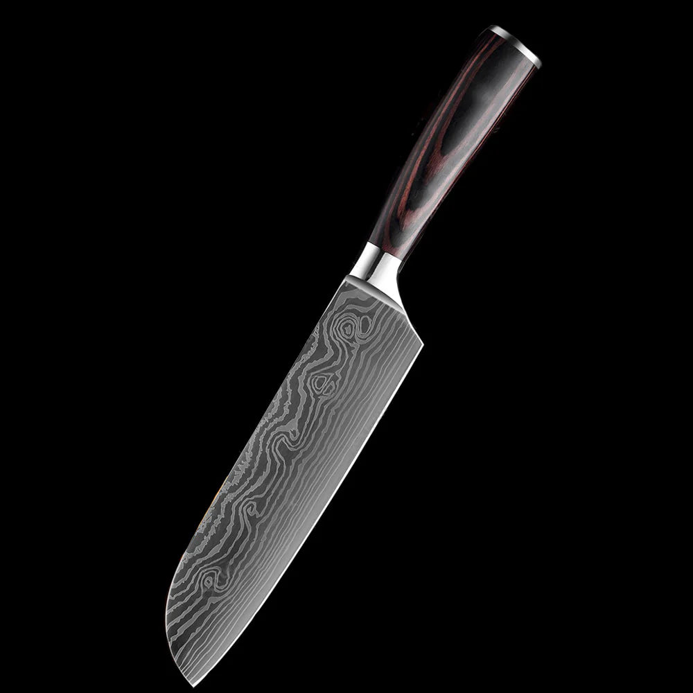 Rosewood Damascus Chef's Knife (Santoku)