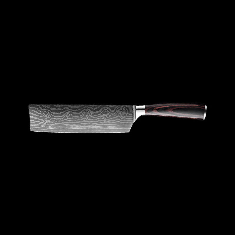 Rosewood Damascus Vegetable Knife (Nakiri)